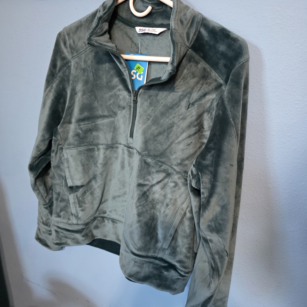 DSG Teal Quarter-Zip Fleece Pullover